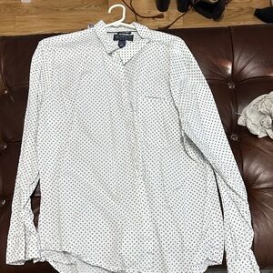 American Rag White Geometric Print Shirt